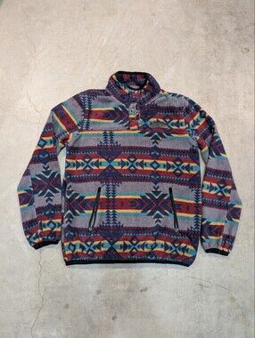 Kavu Multicolor Aztec Fleece 1/4 Snap Pull Over Adult S